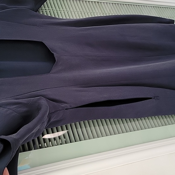 Rebecca Minkoff Silk Mini Dress Navy Blue Sz 2 - Picture 9 of 16
